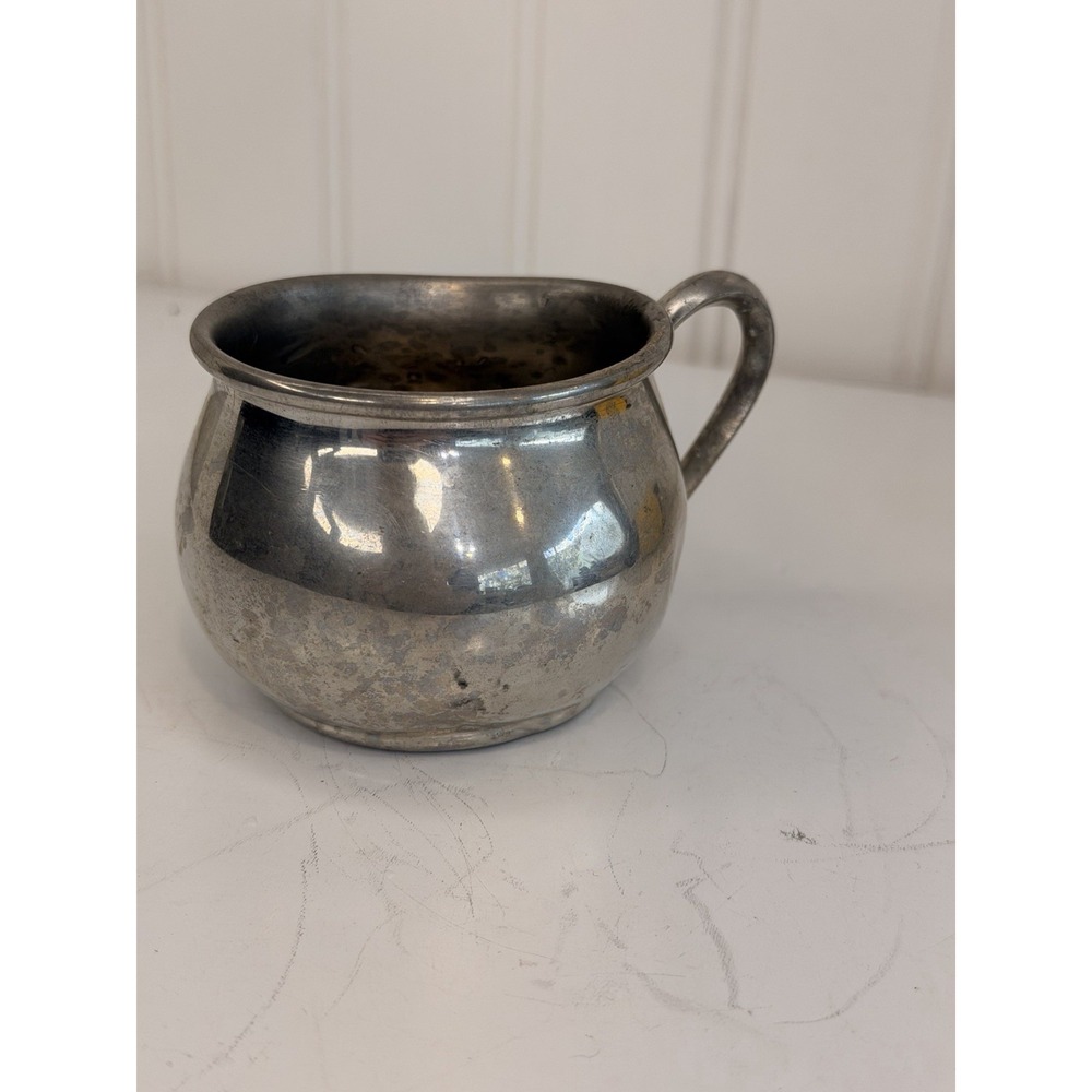 VTG Lenox Pewter Baby Cup Mug 2.5" Plain Unengraved Monogram Free Made in USA